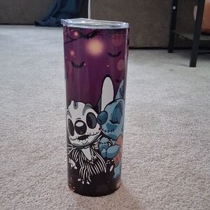 Purple Halloween Tumbler with Cartoon Characters
